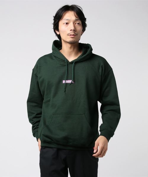 DOUBLE STEAL（ダブルスティール）の「Embroidery Box 裏起毛パーカー（パーカー・メンズ・ライトピンク/サンドベージュ/ライトグリーン/インディゴブルー/パープル/ダークグリーン・LARGE/X-LARGE/MEDIUM）」の10枚目の写真