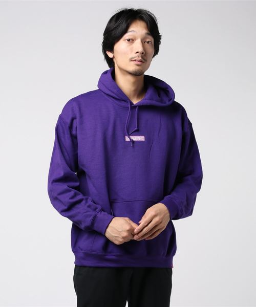 DOUBLE STEAL（ダブルスティール）の「Embroidery Box 裏起毛パーカー（パーカー・メンズ・ライトピンク/サンドベージュ/ライトグリーン/インディゴブルー/パープル/ダークグリーン・LARGE/X-LARGE/MEDIUM）」の13枚目の写真