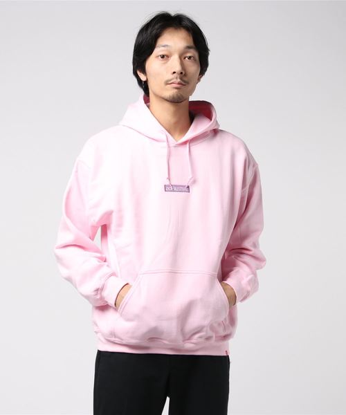 DOUBLE STEAL（ダブルスティール）の「Embroidery Box 裏起毛パーカー（パーカー・メンズ・ライトピンク/サンドベージュ/ライトグリーン/インディゴブルー/パープル/ダークグリーン・LARGE/X-LARGE/MEDIUM）」の14枚目の写真