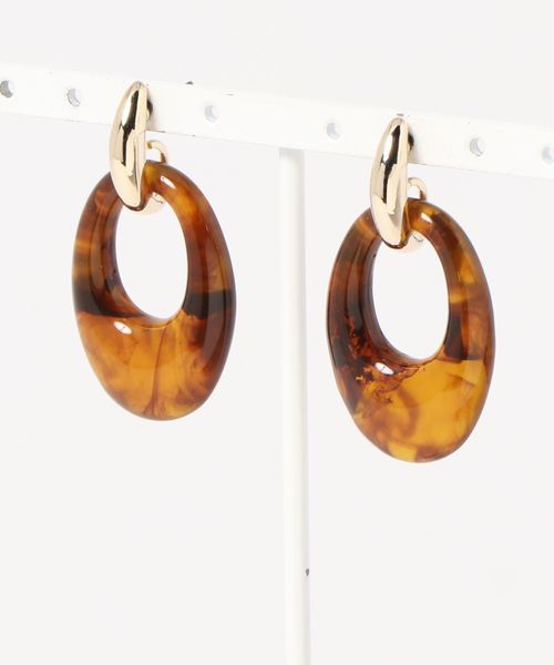 LOWRYS FARM（ローリーズファーム）の「メッキ＊ジュシピアス　859270（ピアス（両耳用）・レディース・ブラウン/カーキ/アイボリー・FREE）」の2枚目の写真