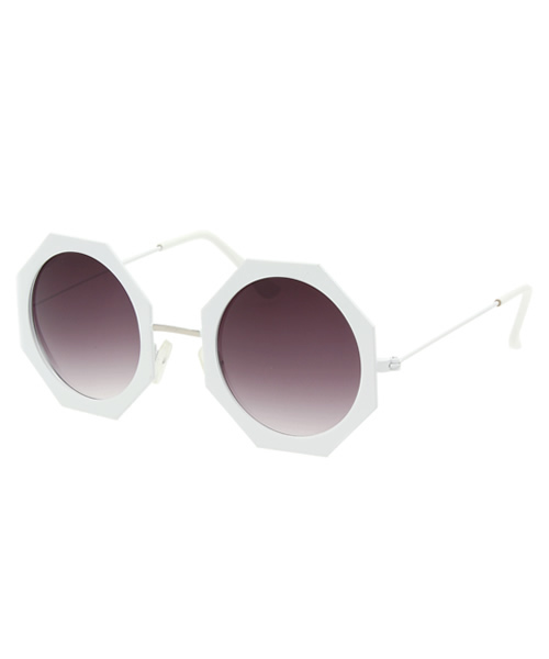 WEGO（ウィゴー）の「WEGO/オクタゴンサングラス（サングラス・レディース・ピンク/ホワイト/ブラック・FREE）」の2枚目の写真