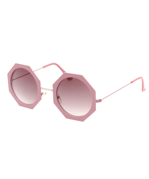 WEGO（ウィゴー）の「WEGO/オクタゴンサングラス（サングラス・レディース・ピンク/ホワイト/ブラック・FREE）」の3枚目の写真