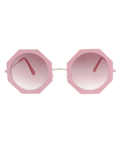 WEGO（ウィゴー）の「WEGO/オクタゴンサングラス（サングラス・レディース・ピンク/ホワイト/ブラック・FREE）」の4枚目の写真