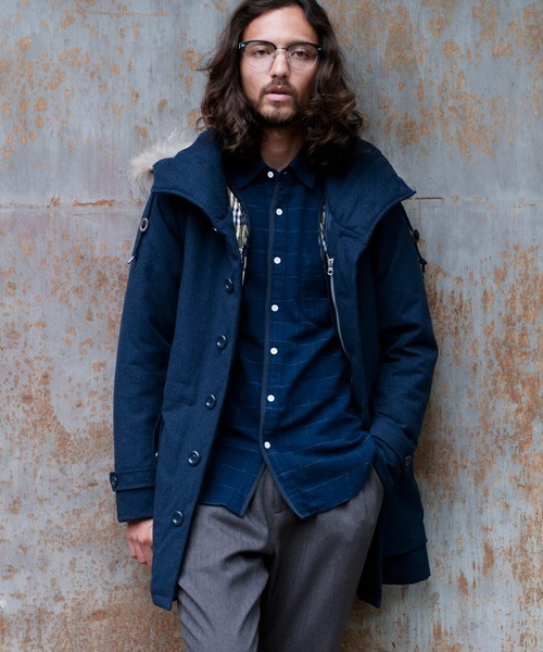 rehacer(レアセル)の「Brush Militaly Long Coat(モッズコート・メンズ・ブラック/ネイビー・LARGE/MEDIUM/SMALL)」の2枚目の写真