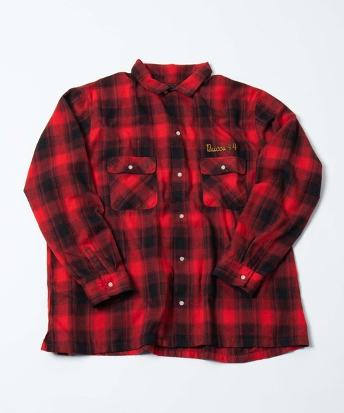 BUCCA 44（ブッカフォーティーフォー）の「【BUCCA 44】オンブレチェックオープンカラーシャツ（シャツ/ブラウス・メンズ・グレー系その他2/レッド系その他2・MEDIUM/LARGE/X-LARGE/XX-LARGE/XXX-LARGE）」の3枚目の写真