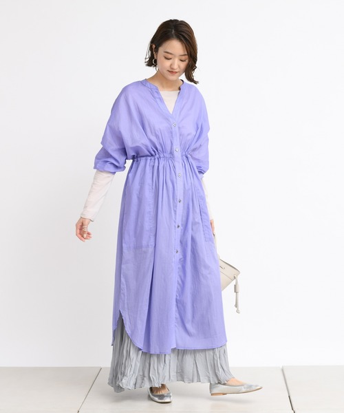 DouDou（ドゥドゥ）の「ボイルドルマンワンピース（ワンピース・レディース・カーキ/オレンジ/ラベンダー・FREE）」の4枚目の写真