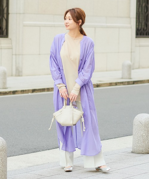 DouDou（ドゥドゥ）の「ボイルドルマンワンピース（ワンピース・レディース・カーキ/オレンジ/ラベンダー・FREE）」の18枚目の写真