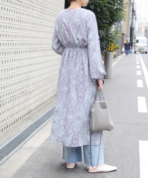 Marient（マリエント）の「ペイズリーシフォンワンピ （ZOZOTOWN限定）（ワンピース・レディース・ライトグリーン/パープル・FREE）」の3枚目の写真