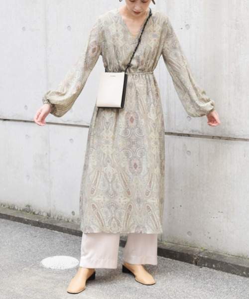 Marient（マリエント）の「ペイズリーシフォンワンピ （ZOZOTOWN限定）（ワンピース・レディース・ライトグリーン/パープル・FREE）」の4枚目の写真