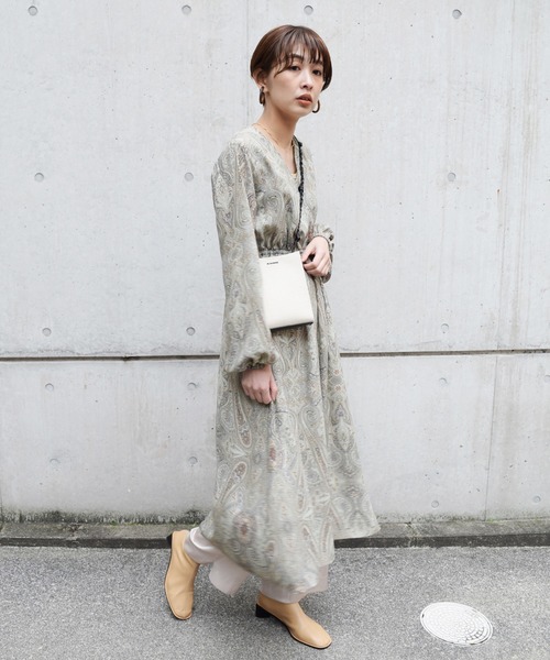 Marient（マリエント）の「ペイズリーシフォンワンピ （ZOZOTOWN限定）（ワンピース・レディース・ライトグリーン/パープル・FREE）」の14枚目の写真