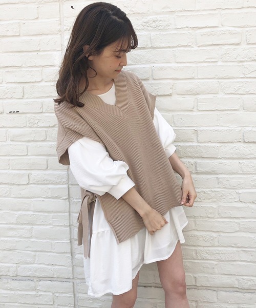 one after another NICE CLAUP(ワンアフターアナザーナイスクラップ)の「【WEB限定】ボリューム袖ティアードチュニック(チュニック・レディース・ベージュ/オフホワイト/ミント/ブルー・FREE)」の14枚目の写真