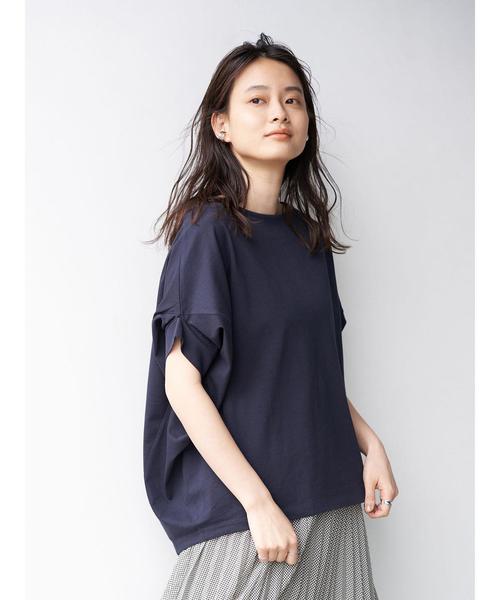 AMERICAN HOLIC（アメリカンホリック）の「変形ドルマンカットチュニック（Tシャツ/カットソー・レディース・ネイビー/オフホワイト/ライトベージュ・FREE）」の13枚目の写真