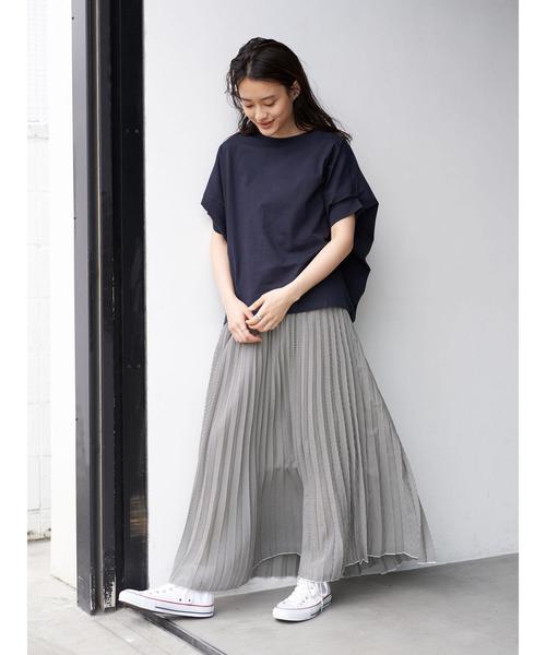 AMERICAN HOLIC（アメリカンホリック）の「変形ドルマンカットチュニック（Tシャツ/カットソー・レディース・ネイビー/オフホワイト/ライトベージュ・FREE）」の15枚目の写真