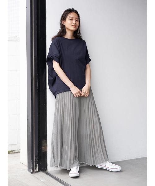 AMERICAN HOLIC（アメリカンホリック）の「変形ドルマンカットチュニック（Tシャツ/カットソー・レディース・ネイビー/オフホワイト/ライトベージュ・FREE）」の16枚目の写真