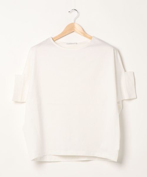 AMERICAN HOLIC（アメリカンホリック）の「変形ドルマンカットチュニック（Tシャツ/カットソー・レディース・ネイビー/オフホワイト/ライトベージュ・FREE）」の8枚目の写真