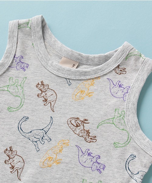 petit main（プティマイン）の「接触冷感 恐竜柄タンクトップ（タンクトップ・キッズ・トップグレー/ネイビー・90cm/110cm/80ｃｍ/100cm）」の8枚目の写真