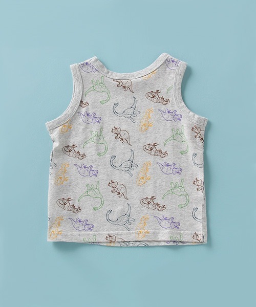 petit main（プティマイン）の「接触冷感 恐竜柄タンクトップ（タンクトップ・キッズ・トップグレー/ネイビー・90cm/110cm/80ｃｍ/100cm）」の10枚目の写真