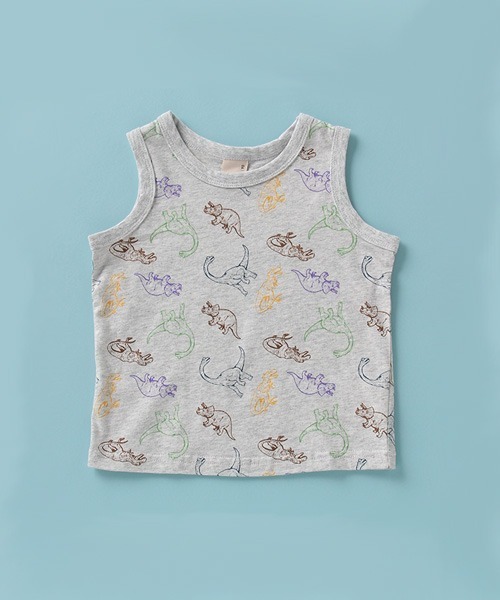 petit main（プティマイン）の「接触冷感 恐竜柄タンクトップ（タンクトップ・キッズ・トップグレー/ネイビー・90cm/110cm/80ｃｍ/100cm）」の11枚目の写真