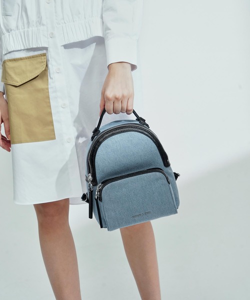 ★CHARLES&KEITH★Double Zip Backpack バックパック/送料込 CHARLES & KEITH(チャールズ & キース)の「デニムダブルジップ