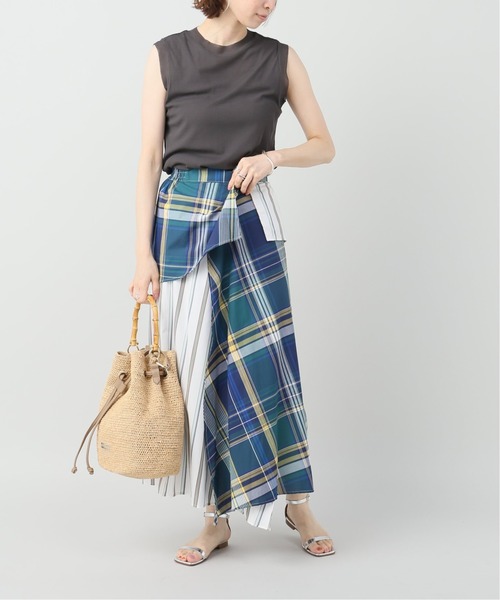 Bonum(ボナム)の「マドラスチェック パネルスカート(スカート・レディース・ネイビー/ブルー系その他・FREE)」の7枚目の写真