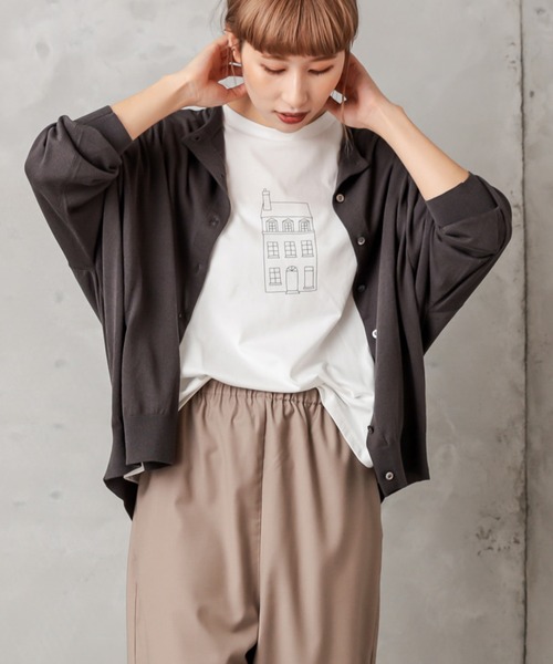 PUAL CE CIN（ピュアルセシン）の「おうちプリントT（Tシャツ/カットソー・レディース・ホワイト/ブラック/ホワイト系その他/ブラック系その他・FREE）」の2枚目の写真