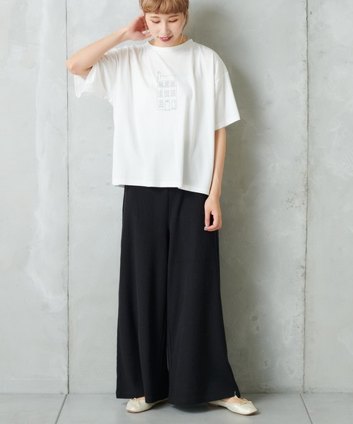 PUAL CE CIN（ピュアルセシン）の「おうちプリントT（Tシャツ/カットソー・レディース・ホワイト/ブラック/ホワイト系その他/ブラック系その他・FREE）」の9枚目の写真