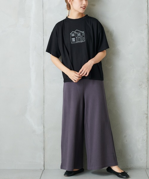 PUAL CE CIN（ピュアルセシン）の「おうちプリントT（Tシャツ/カットソー・レディース・ホワイト/ブラック/ホワイト系その他/ブラック系その他・FREE）」の5枚目の写真