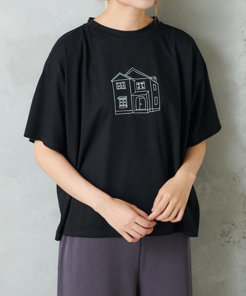 PUAL CE CIN（ピュアルセシン）の「おうちプリントT（Tシャツ/カットソー・レディース・ホワイト/ブラック/ホワイト系その他/ブラック系その他・FREE）」の14枚目の写真