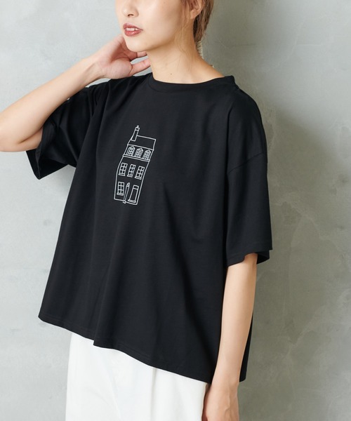 PUAL CE CIN（ピュアルセシン）の「おうちプリントT（Tシャツ/カットソー・レディース・ホワイト/ブラック/ホワイト系その他/ブラック系その他・FREE）」の6枚目の写真