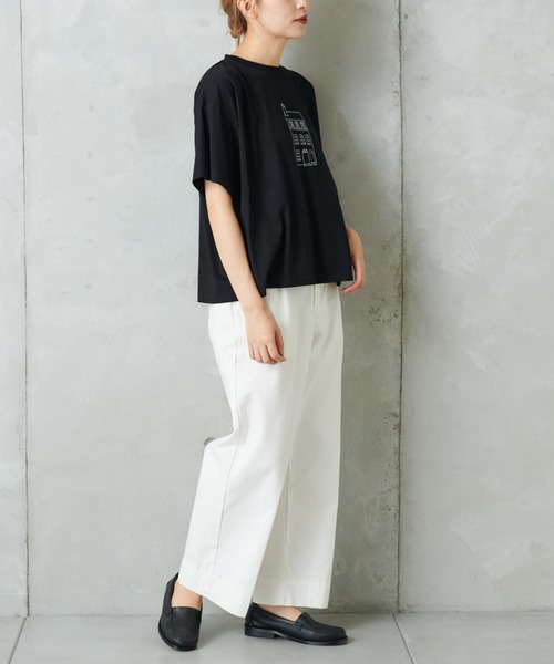 PUAL CE CIN（ピュアルセシン）の「おうちプリントT（Tシャツ/カットソー・レディース・ホワイト/ブラック/ホワイト系その他/ブラック系その他・FREE）」の22枚目の写真