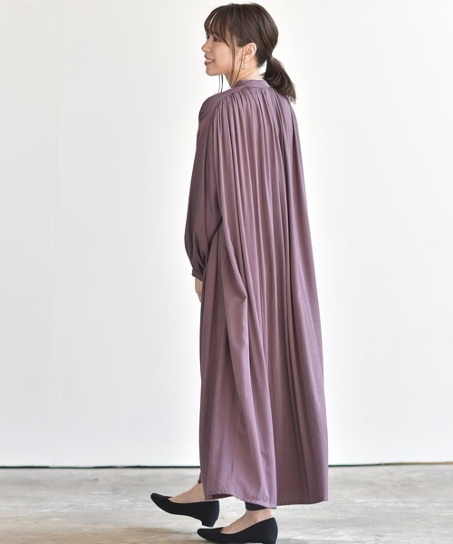 rps（アールピーエス）の「バンドカラーボリュームワンピース（ワンピース・レディース・ベージュ/パープル/モカ・M）」の10枚目の写真