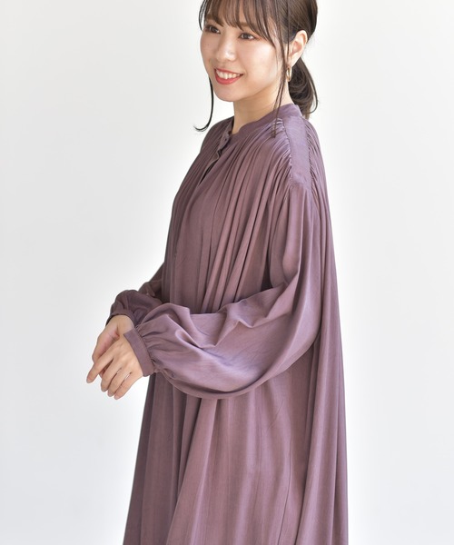 rps（アールピーエス）の「バンドカラーボリュームワンピース（ワンピース・レディース・ベージュ/パープル/モカ・M）」の11枚目の写真