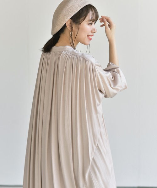 rps（アールピーエス）の「バンドカラーボリュームワンピース（ワンピース・レディース・ベージュ/パープル/モカ・M）」の9枚目の写真