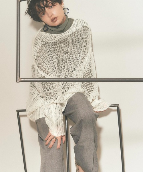 ﾛｰｹﾞｰｼﾞ透かし編みﾆｯﾄ