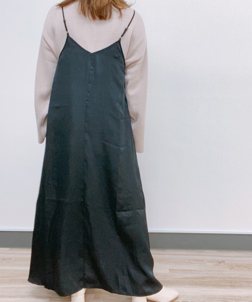 ap retro（アプレトロ）の「ヴィンテージサテンキャミワンピース【ZOZOTOWN限定商品】（ワンピース・レディース・ブラック/グレー/ブラウン/ダークブラウン・FREE）」の7枚目の写真