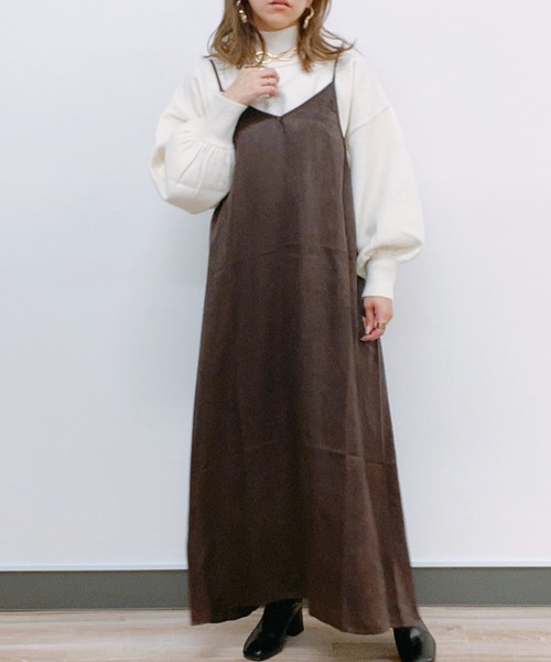 ap retro（アプレトロ）の「ヴィンテージサテンキャミワンピース【ZOZOTOWN限定商品】（ワンピース・レディース・ブラック/グレー/ブラウン/ダークブラウン・FREE）」の19枚目の写真