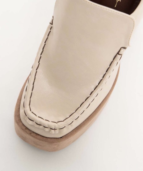 WEGO(ウィゴー)の「WEGO/スクエアトゥチャンキーヒールシューズ(ブーツ・レディース・ブラック/ブラウン/アイボリー・SMALL/MEDIUM/LARGE)」の11枚目の写真