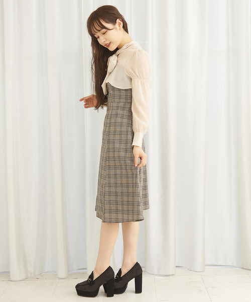 セール スイッチングボウタイチェックワンピース ワンピース Titty Co ティティーアンドコー のファッション通販 Zozotown