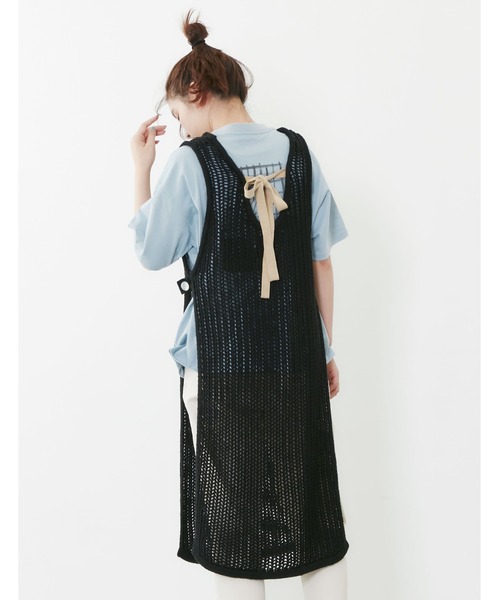 POU DOU DOU（プードゥドゥ）の「クロシェニットレイヤードワンピース（ベスト・レディース・ベージュ/ブラック/アイボリー・3）」の18枚目の写真