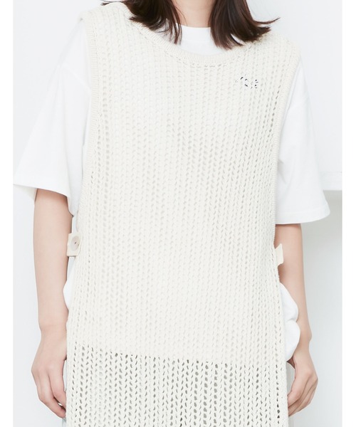 POU DOU DOU（プードゥドゥ）の「クロシェニットレイヤードワンピース（ベスト・レディース・ベージュ/ブラック/アイボリー・3）」の19枚目の写真