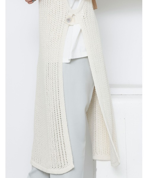 POU DOU DOU（プードゥドゥ）の「クロシェニットレイヤードワンピース（ベスト・レディース・ベージュ/ブラック/アイボリー・3）」の15枚目の写真