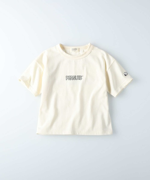 SNOOPY(スヌーピー)の「プリントTシャツ(スヌーピー)(Tシャツ/カットソー・キッズ・ベージュ/レッド/オフホワイト/ブルー/グリーン/ダークグレー・120/130/105/140/155)」の2枚目の写真