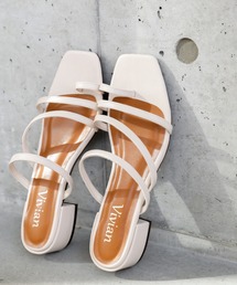 VIVIAN | スクエアトゥ華奢ストラップトングサンダル(サンダル)