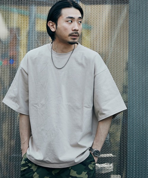 JOURNAL STANDARD（ジャーナルスタンダード）の「デラヴェジャージー ワイド Tシャツ / 無地T（Tシャツ/カットソー・メンズ・ホワイト/グレー/ベージュ/ブラック・MEDIUM/LARGE）」の4枚目の写真