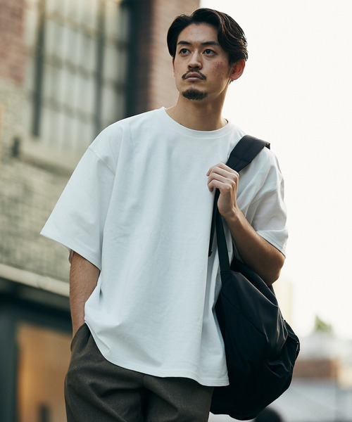 JOURNAL STANDARD（ジャーナルスタンダード）の「デラヴェジャージー ワイド Tシャツ / 無地T（Tシャツ/カットソー・メンズ・ホワイト/グレー/ベージュ/ブラック・MEDIUM/LARGE）」の9枚目の写真