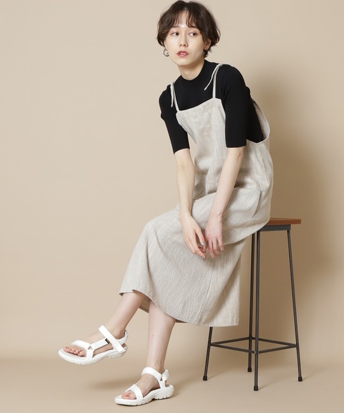 N.（N. Natural Beauty Basic）（エヌエヌナチュラルビューティーベーシック）の「◆総針ボトルネック五分袖ニット（ニット/セーター・レディース・ブラック/オフホワイト/ホワイト×ネイビー/ブラウン/ベージュ/ライトグリーン・MEDIUM）」の9枚目の写真