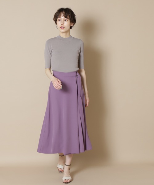 N.（N. Natural Beauty Basic）（エヌエヌナチュラルビューティーベーシック）の「◆総針ボトルネック五分袖ニット（ニット/セーター・レディース・ブラック/オフホワイト/ホワイト×ネイビー/ブラウン/ベージュ/ライトグリーン・MEDIUM）」の18枚目の写真