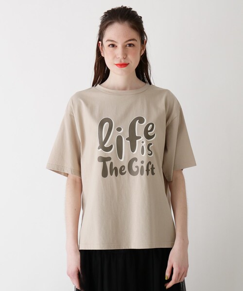 Cutie Blonde（キューティーブロンド）の「◆【S-L】アニ英文字Tシャツ（Tシャツ/カットソー・レディース・ブラック/ベージュ/ライトグリーン・01/02/03）」の8枚目の写真