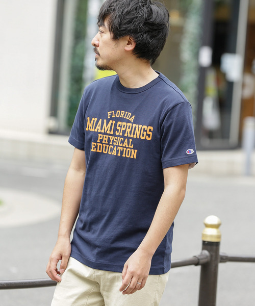 Champion（チャンピオン）の「Champion　SHORT SLEEVE T-SHIRTS（Tシャツ/カットソー・メンズ・ホワイト/ベージュ/ネイビー・MEDIUM/LARGE）」の3枚目の写真