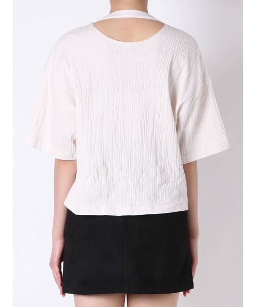 EMODA（エモダ）の「シャーリングプリントショートTシャツ（Tシャツ/カットソー・レディース・ブラウン/ブラック/ホワイト・FREE）」の19枚目の写真